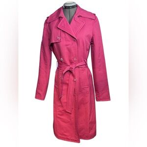 Express Design Studio Double Breasted Pink Trench Coat - Small
